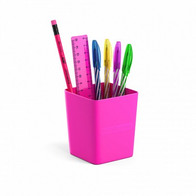 Набор настольный пластиковый ErichKrause® Base, Neon Solid, розовый